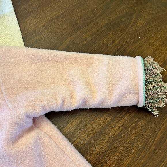 SWeeT + FuN CORKY & CO Pink Fringed Hood Jacket Flower Accents Warm SWiNG COAT 3 - Picture 11 of 11